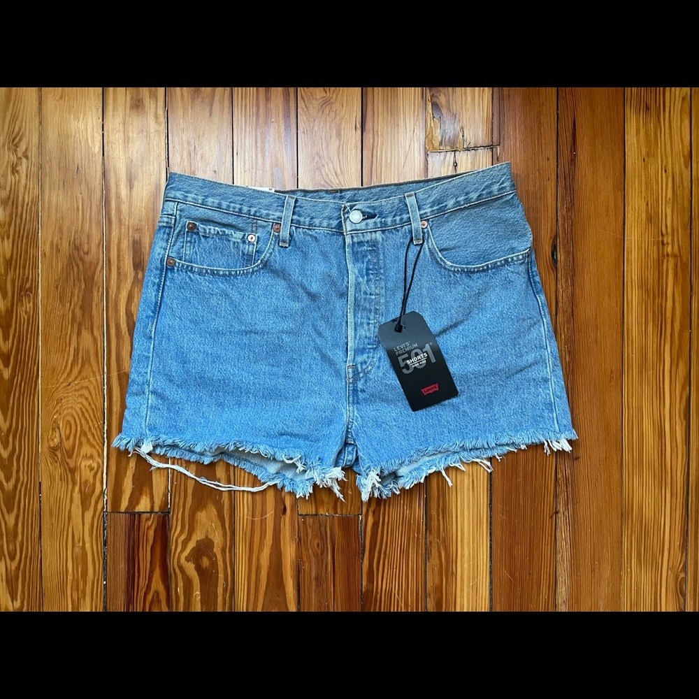 Womens Levi Premium 501 High Rise Jean Shorts